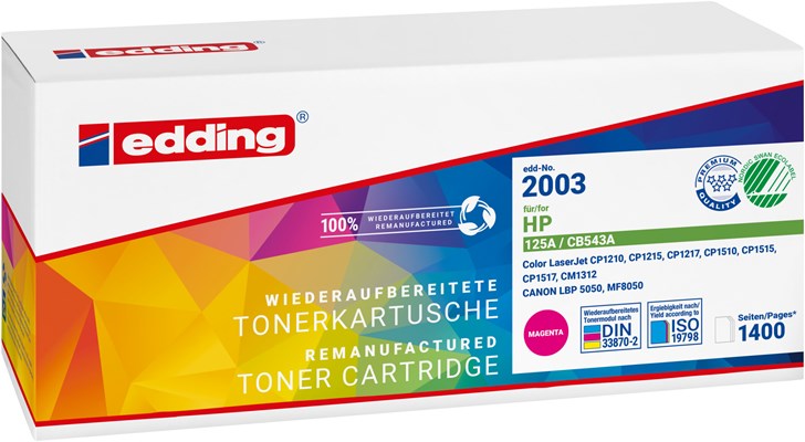 edding Tonerkassette, magenta, kompatibel zu HP CB543A (Art.-Nr.: 18-2003)