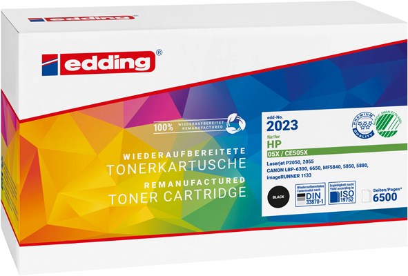 edding Tonerkassette, schwarz, kompatibel zu HP CE505X (Art.-Nr.: 18-2023)
