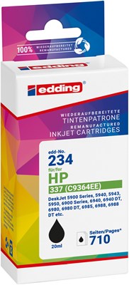 edding Tintenpatrone, schwarz, ersetzt HP337 (C9364) (Art.-Nr.: 18-234)