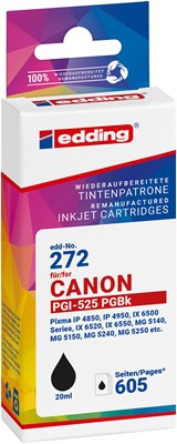 edding Tintenpatrone, schwarz, ersetzt Canon PGi-525Bk (Art.-Nr.: 18-272-01)