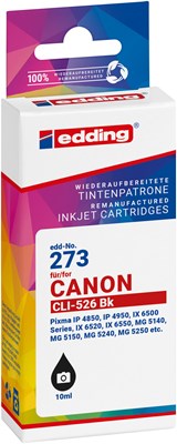 edding Tintenpatrone, schwarz, ersetzt Canon CLi-526Bk (Art.-Nr.: 18-273-01)