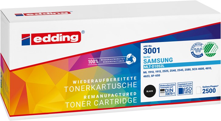 edding Tonerkassette, schwarz, kompatibel zu Samsung MLT-D1052L (Art.-Nr.: 18-3001)