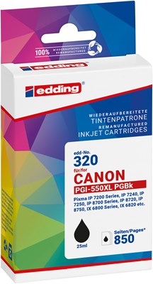edding Tintenpatrone, schwarz, ersetzt Canon PGI-550XL (Art.-Nr.: 18-320-01)
