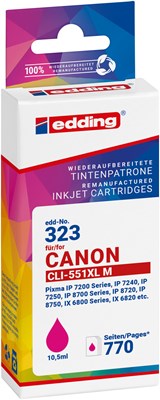 edding Tintenpatrone, magenta, ersetzt Canon CLi-551XLM (Art.-Nr.: 18-323-01)
