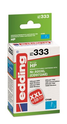 edding Tintenpatrone, cyan, ersetzt HP Nr. 920XL (CD972AE) (Art.-Nr.: 18-333)