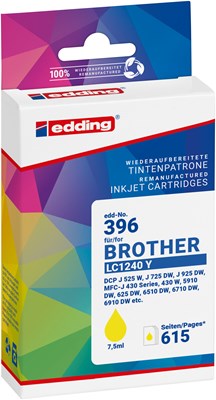 edding Tintenpatrone, yellow, ersetzt Brother LC1220/LC1240/LC1280Y (Art.-Nr.: 18-396)