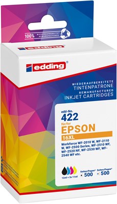 edding Tintenpatronen Multipack, ersetzt Epson T1631/T1632/T1633/T1634 (Art.-Nr.: 18-422-01)