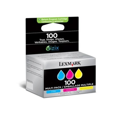 Lexmark Dreierpack, 3 Druckerpatronen Nr. 100, cyan, magenta und yellow (Art.-Nr.: 14N0849)