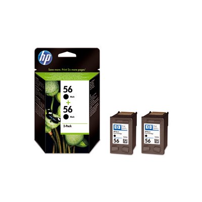 HP 56 + 56 Doppelpack 2x C6656A 56 schwarz (Art.-Nr.: C9502A)