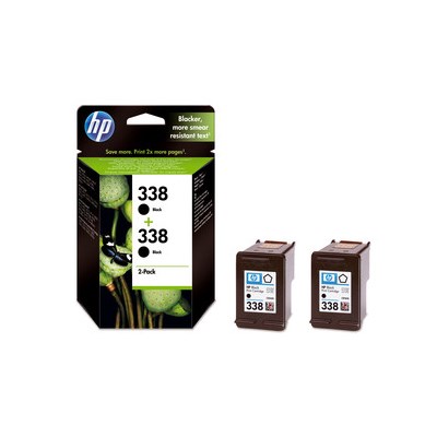 HP 338 + 338 Doppelpack 2x Patrone 338 schwarz (c8765e) (Art.-Nr.: CB331E)