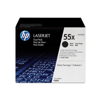 HP 55XD Doppelpack Tonerkassetten, schwarz (Art.-Nr.: CE255XD)
