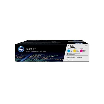 HP 126A 3-er Pack Tonerkassetten, cyan, magenta, gelb (Art.-Nr.: CF341A)