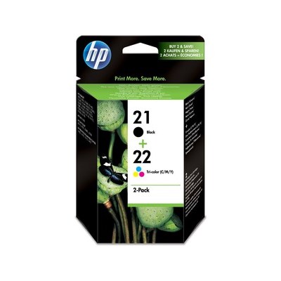 HP 21 und 22 Doppelpack Tintenpatronen, schwarz und 3-farbig (Art.-Nr.: SD367AE)