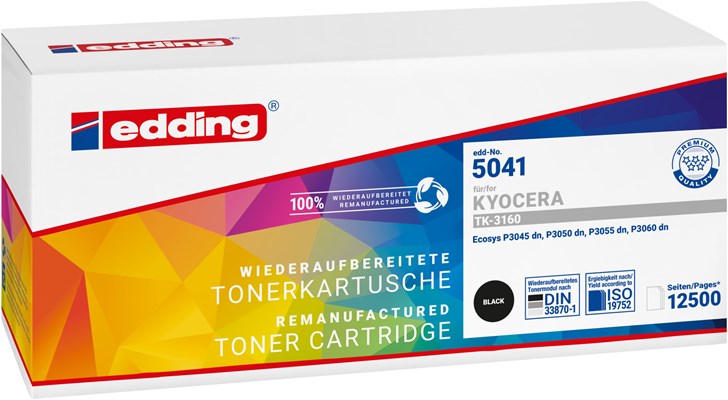 edding Tonerkassette, schwarz, kompatibel zu Kyocera TK-3160 (Art.-Nr.: 18-5041)