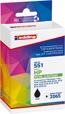 edding Tintenpatrone, Schwarz, ersetzt HP 953XL (L0S70AE) (Art.-Nr.: 18-551)