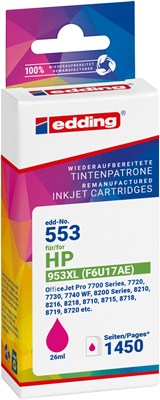 edding Tintenpatrone, Magenta, ersetzt HP 953XL (F6U17AE) (Art.-Nr.: 18-553)