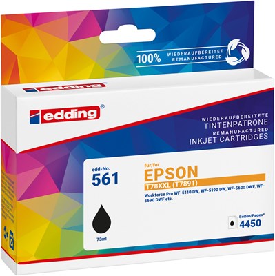 edding Tintenpatrone, Schwarz, ersetzt Epson T78XXL (T7891) (Art.-Nr.: 18-561)